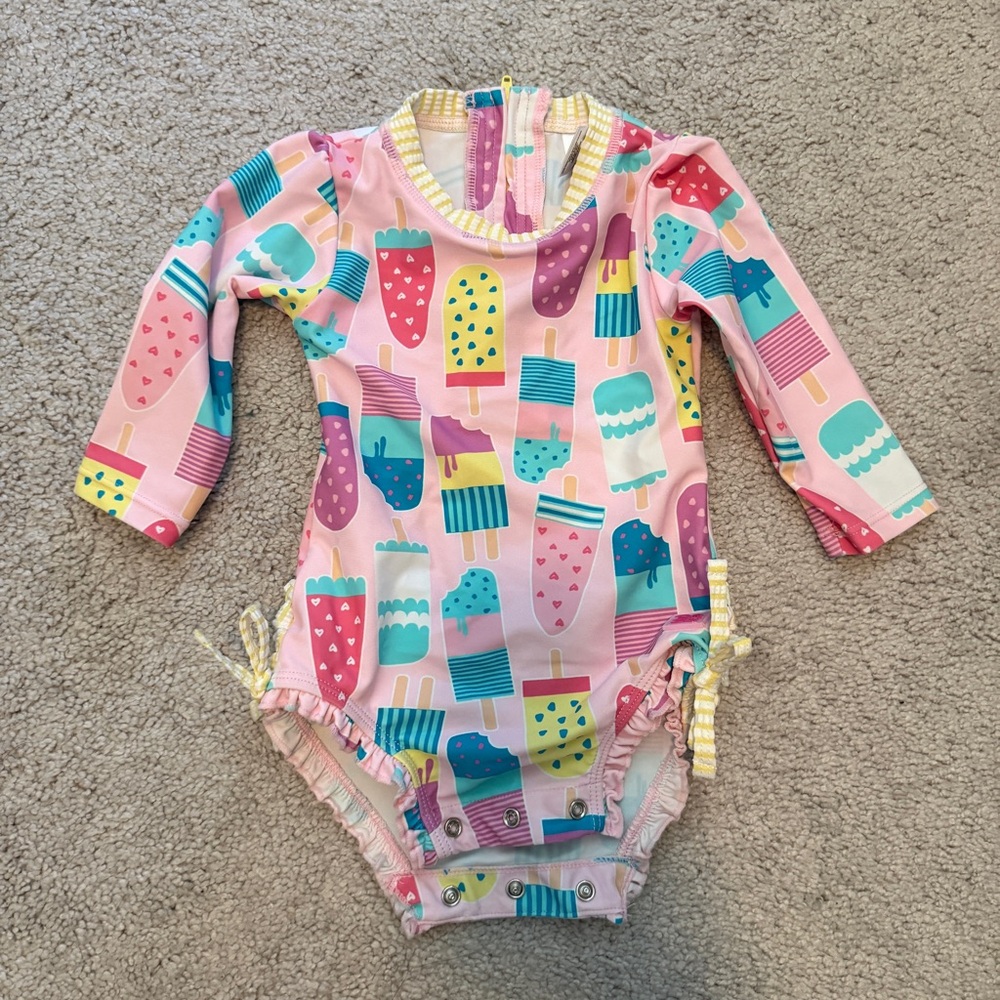 Ruffle Butts Ice Cream Print Baby Swim